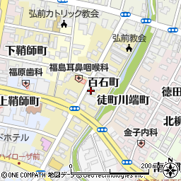 青森県弘前市百石町38周辺の地図