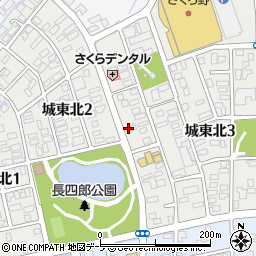 青森県弘前市城東北周辺の地図