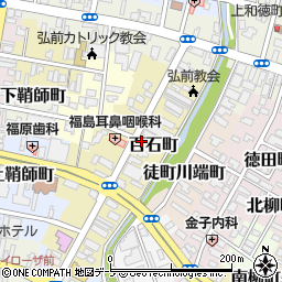 青森県弘前市百石町43周辺の地図