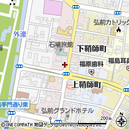 青森県弘前市元寺町周辺の地図