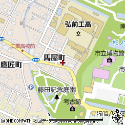 青森県弘前市馬屋町7-5周辺の地図