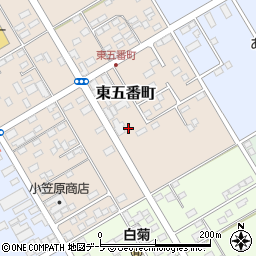 青森県十和田市東五番町周辺の地図