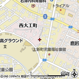 青森県弘前市西大工町9周辺の地図