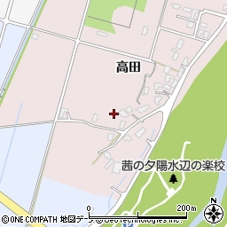 青森県弘前市駒越高田周辺の地図