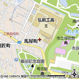 青森県弘前市馬屋町周辺の地図