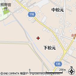 青森県平川市金屋下松元周辺の地図