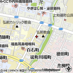 青森県弘前市百石町57周辺の地図