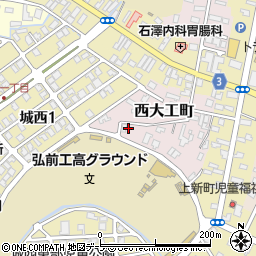 青森県弘前市西大工町133周辺の地図