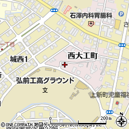 青森県弘前市西大工町133周辺の地図