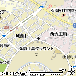 青森県弘前市西大工町131周辺の地図