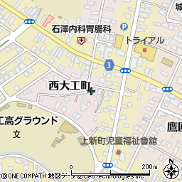 青森県弘前市西大工町7周辺の地図