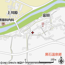 青森県黒石市袋富田1周辺の地図