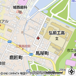 青森県弘前市馬屋町34-14周辺の地図