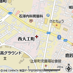 青森県弘前市西大工町17周辺の地図