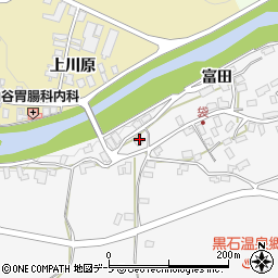 青森県黒石市袋富田20-1周辺の地図
