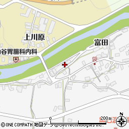 青森県黒石市袋富田21周辺の地図