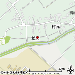 青森県平川市新屋町（松居）周辺の地図