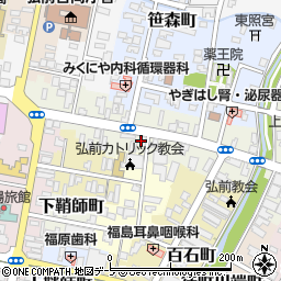 青森県弘前市東長町周辺の地図