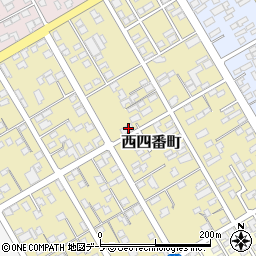 青森県十和田市西四番町周辺の地図
