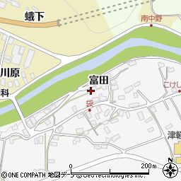 青森県黒石市袋富田34周辺の地図