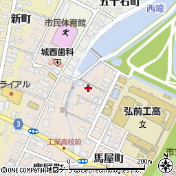 青森県弘前市馬屋町19-22周辺の地図