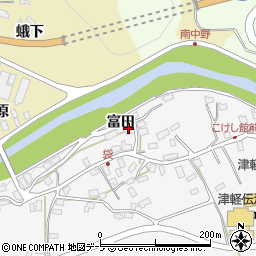 青森県黒石市袋富田35周辺の地図