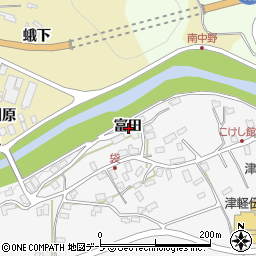 青森県黒石市袋富田周辺の地図