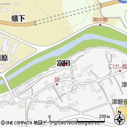青森県黒石市袋富田32周辺の地図