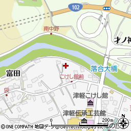 青森県黒石市袋富田54周辺の地図