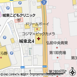 コジマ×ビックカメラ弘前店周辺の地図