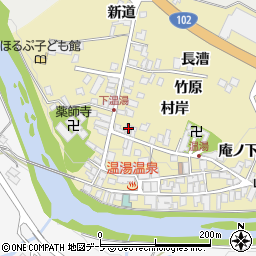 青森県黒石市温湯村岸5周辺の地図