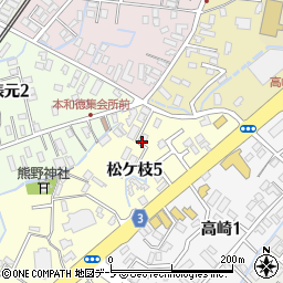青森県弘前市松ケ枝5丁目周辺の地図