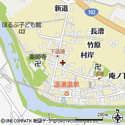 青森県黒石市温湯村岸12周辺の地図