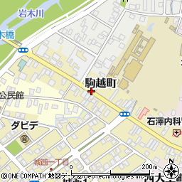 青森県弘前市駒越町周辺の地図
