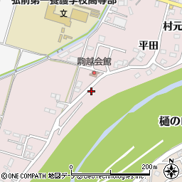 青森県弘前市駒越村元74周辺の地図