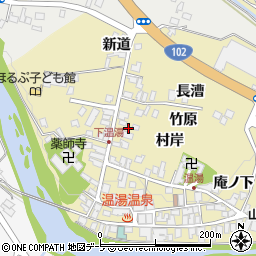 青森県黒石市温湯村岸15周辺の地図