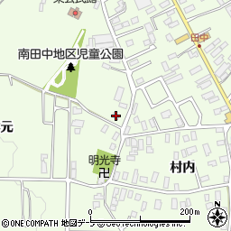 青森県平川市南田中村内62周辺の地図