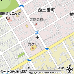 青森県十和田市西三番町周辺の地図