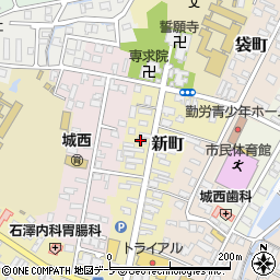 青森県弘前市新町216周辺の地図
