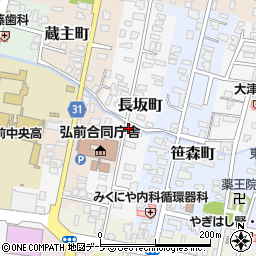 青森県弘前市長坂町周辺の地図