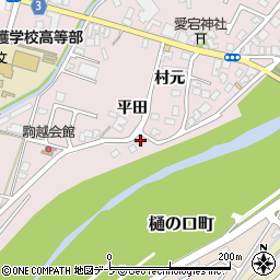 青森県弘前市駒越村元12-1周辺の地図