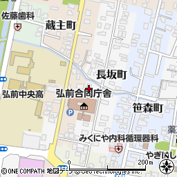 青森県弘前市長坂町14周辺の地図