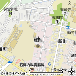 青森県弘前市西大工町55周辺の地図