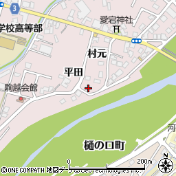 青森県弘前市駒越村元14周辺の地図