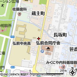 青森県弘前市蔵主町周辺の地図