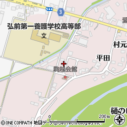 青森県弘前市駒越村元125周辺の地図