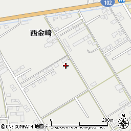 青森県十和田市三本木西金崎周辺の地図