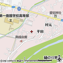 青森県弘前市駒越村元132-14周辺の地図