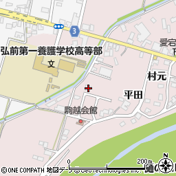 青森県弘前市駒越村元126周辺の地図