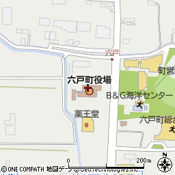 六戸町役場　建設下水道課道路周辺の地図